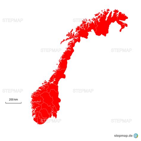 Stepmap Norwegen Einzeln Landkarte F R Norwegen