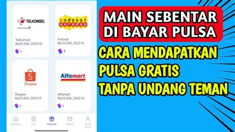 Cara Dapat Pulsa Gratis Tercepat Apk Penghasil Pulsa YouTube