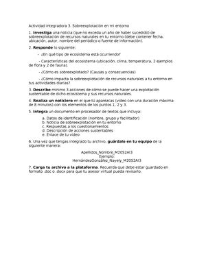 Actividad Integradora 2 Mis Acciones Para Cuidar El Medioambiente