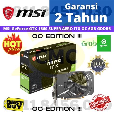 Jual VGA MSI Geforce GTX1660 GTX 1660 Super Aero ITX OC NVIDIA 6GB DDR6