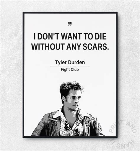 Fight Club Movie Quote Poster Print Tyler Durden Brad Pitt Quotes