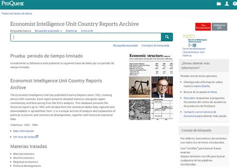 Economist Intelligence Unit Country Reports en proves fins al 28 de ...