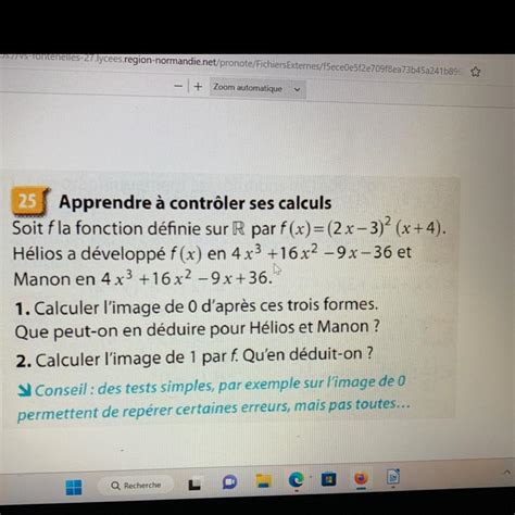 Bonsoir Voici Un Exercice De Math Que Jai Faire Pour Demain Pourriez