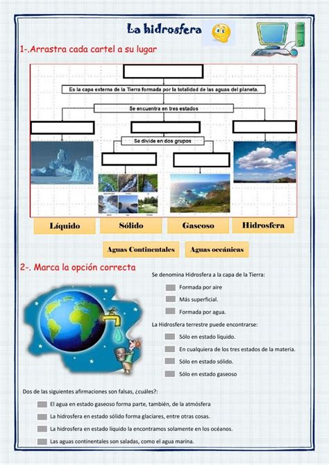 Actividad Online De La Hidrosfera Para 5to Primaria Puedes Hacer Los Ejercicios Online O