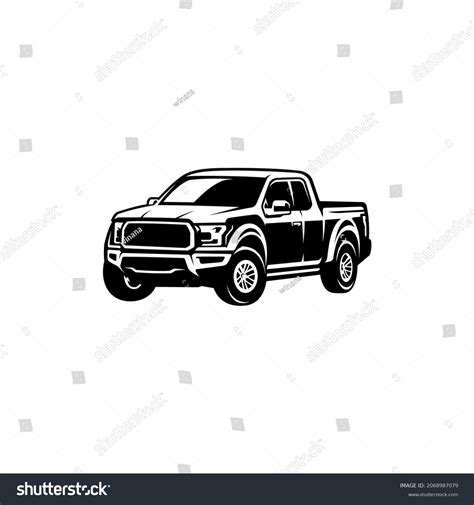 Pick Truck Silhouette Isolated Vector Stock Vector (Royalty Free ...