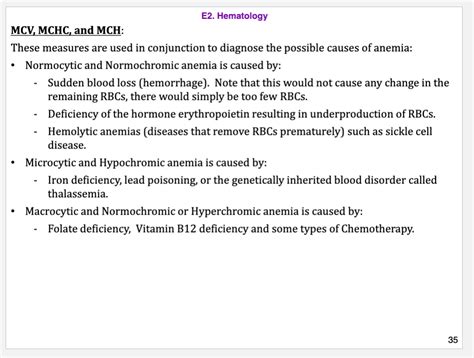 MCV MCHC And MCH Diagram Quizlet