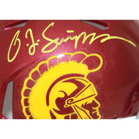 O J Simpson Autographed Signed Usc Trojans Mini Helmet Beckett