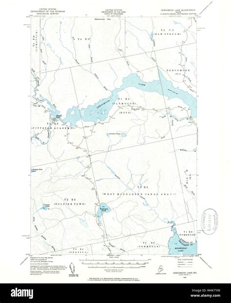 Maine USGS Historical Map Seboomook Lake 460863 1954 62500 Restoration