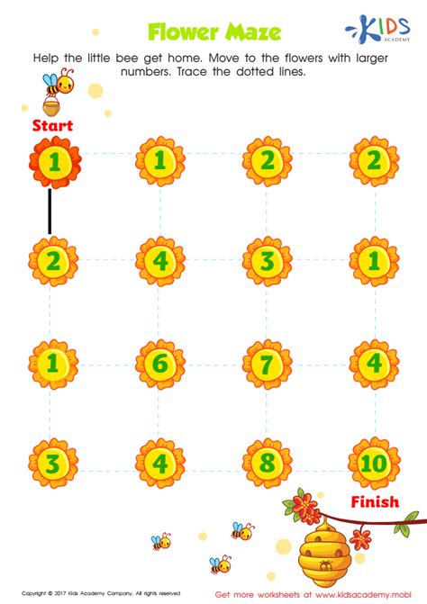 Number Maze For Kindergarten Printable Free Printout For Kids