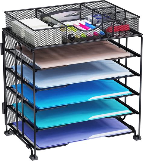 Keegh Paper Organiser Tray5 Tier Mesh Desk File Organiser With Extra