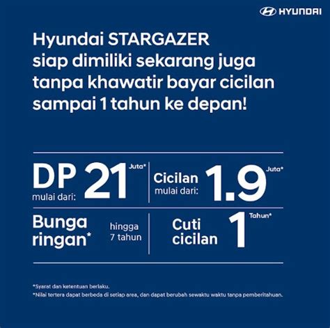 Promo Khusus Hyundai Stargazer DP Murah Cicilan Ringan Hyundai