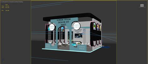 D Model Booth Exhibition Stand Stall X M Height Cm Side Open