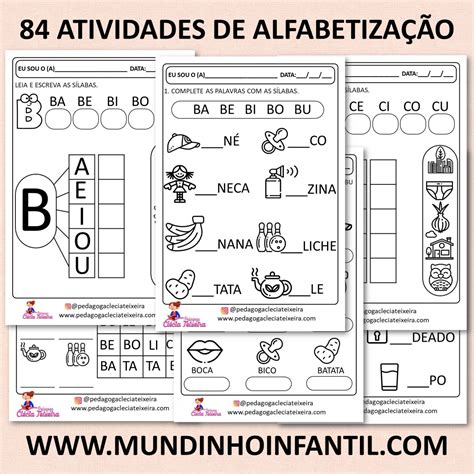 Apostila de alfabetização 85 atividades sílabas simples