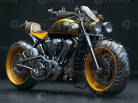 Conceptual design of A custom motorcycle isolated on various background ...