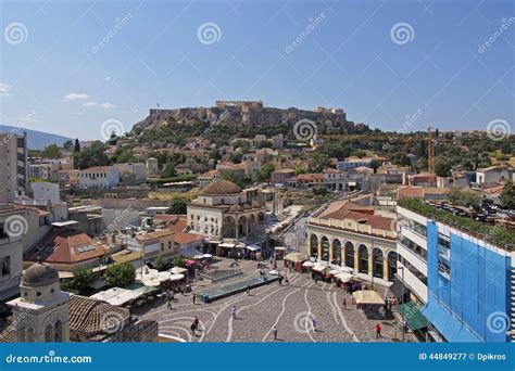 Cuadrado Famoso De Monastiraki Atenas Grecia Imagen De Archivo