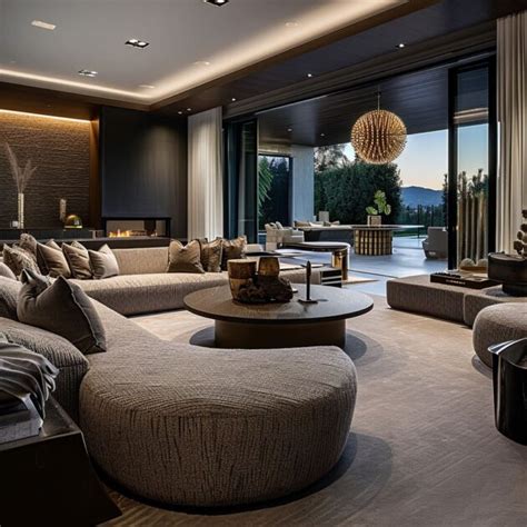 Luxury Modern Living Room Design With Fabrics And Materials