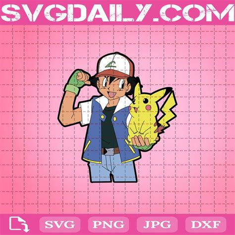 Pikachu And Ash Svg Ash Ketchum With Pikachu Svg Anime Pokemon Svg