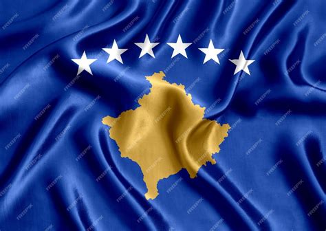 Premium Photo Flag Of Kosovo Silk Close Up Background