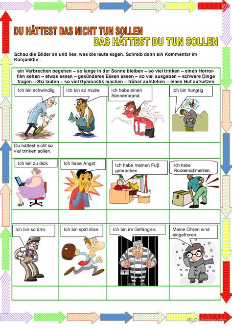 Konjunktiv Du hättest das nicht tu English ESL worksheets pdf doc