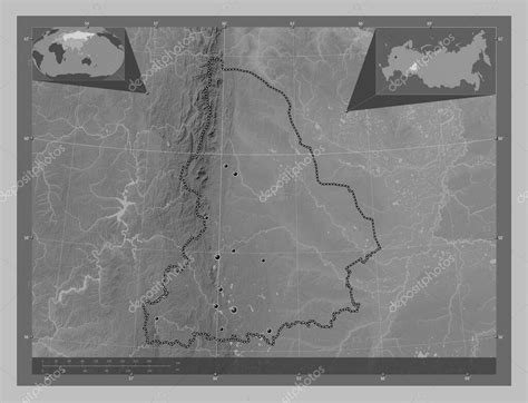 sverdlovsk region  russia grayscale elevation map  lakes  rivers locations  major