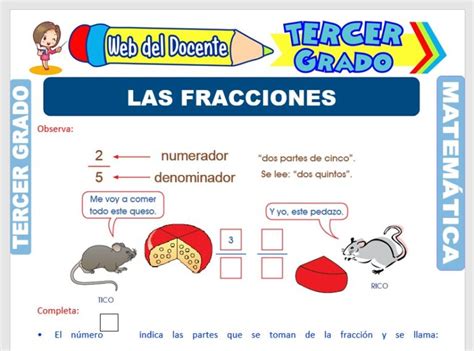 Las Fracciones Para Tercer Grado De Primaria Web Del Docente