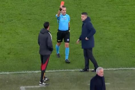 Jose Mourinho Sent Off Again With Two Mins Left After Refusing To Back