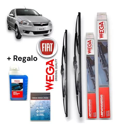 Kit Juego Escobillas Fiat Siena Limpiaparabrisas Delanteras