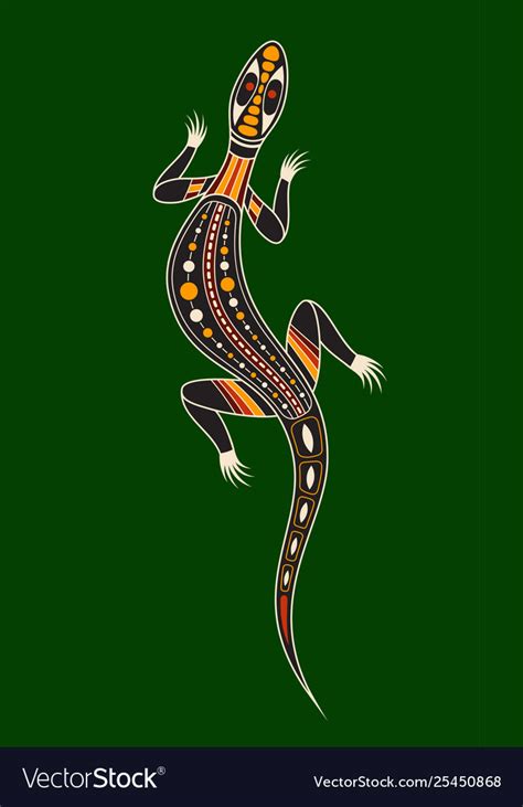 Lizard aboriginal art style Royalty Free Vector Image