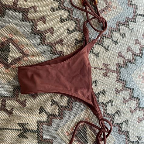 Bamba Swim Brown Bikini Bottoms Size S With Beads Depop