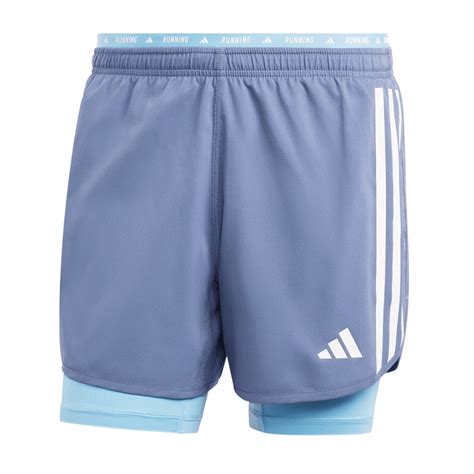 Adidas Own The Run 3 Stripes 2in1 Mens Running Short Preloved Ink