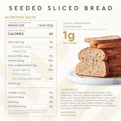 Hero Seeded Bread Low Carb And Keto Friendly Bread Loaf 15 Slices Loaf 2