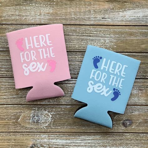 Here For The Sex Gender Reveal Baby Shower Can Coolers In Pink Etsy