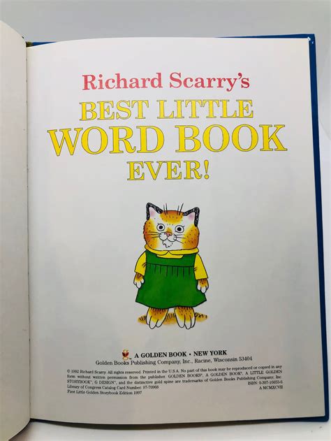 1997 Richard Scarrys Best Little Word Book Ever Etsy