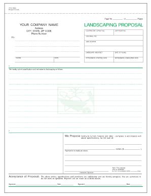 Fillable Online Landscaping Proposal Fax Email Print Pdffiller