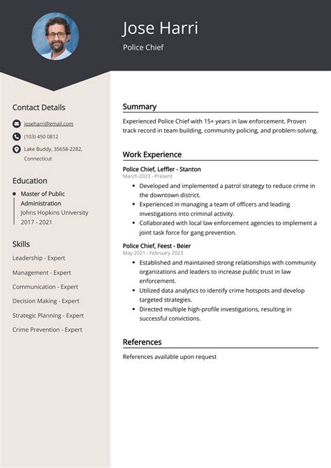 Police Chief Resume Examples (Template & 20+ Tips)