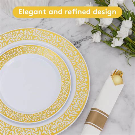 Goodluck 350 Piece Gold Plastic Dinnerware Set For 50 Guests