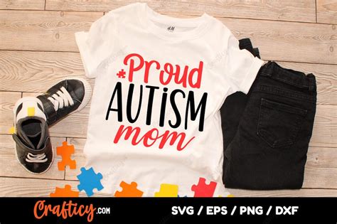 Proud Autism Mom Svg Design So Fontsy