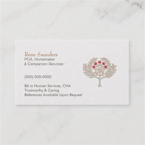 Homemaker And Companion Services Business Card Zazzle