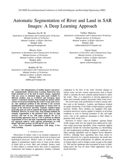 Automatic Segmentation Of River And Land In Sar Images A Deep Learning