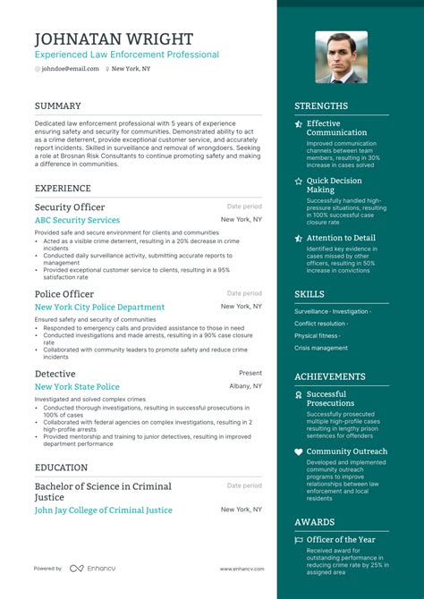 5 Law Enforcement Resume Examples And Guide For 2023