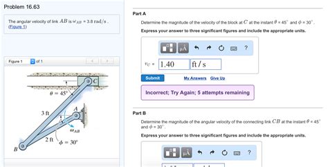 Solved The Angular Velocity Of Link Ab Is W Ab Rad S Chegg