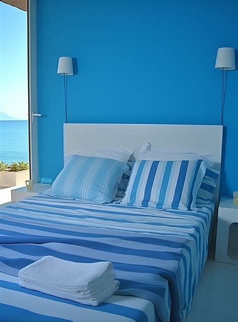 Blue Walls By The Bedroom Background Wallpaper Image For Free Download ...