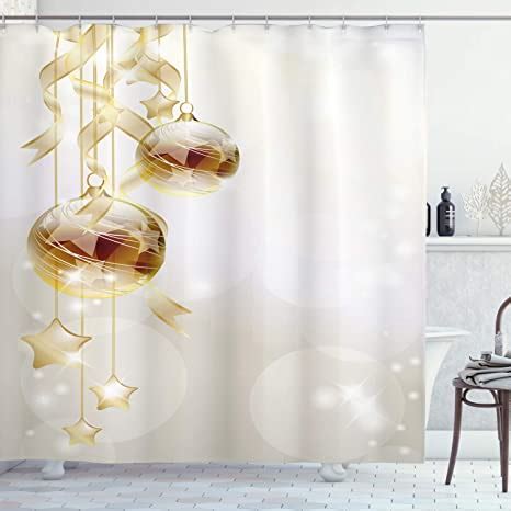 Amazon Ambesonne Christmas Shower Curtain Xmas Balls With Swirled