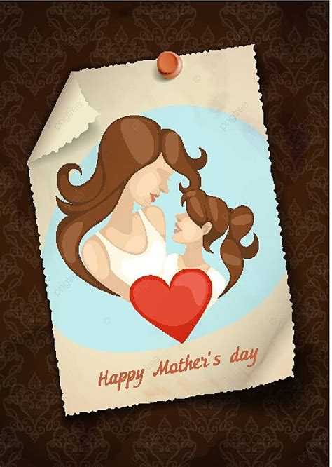 Happy Mothers Day Retro Paper Heart Vector Retro Paper Heart Png And