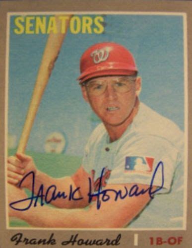 1970 Topps Frank Howard Baseball Autographed Trading Card Baseball