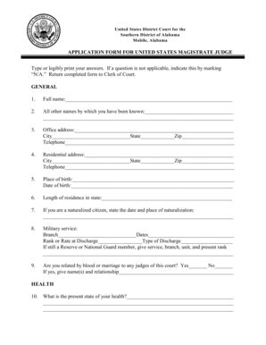 Fillable Online Als Uscourts Application Form For United States