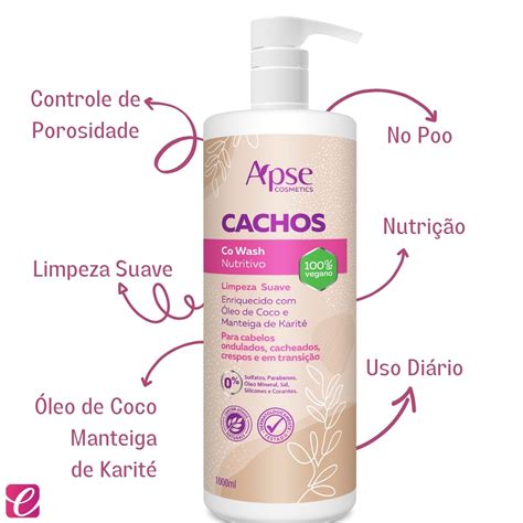 Kit Apse Cachos Shampoo 1 L e Co Wash 1 L Revitalização da Estrutura e