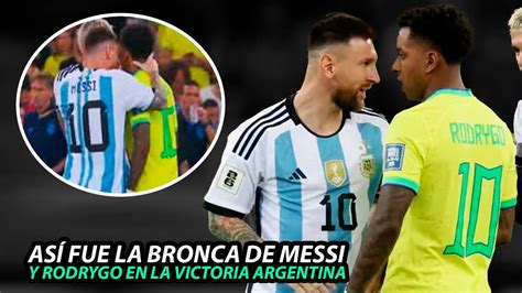 Así FUE la BRONCA de MESSI con RODRYGO en la VICTORIA de ARGENTINA en