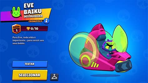 Brawl Stars Joguei A Skin Da Eve Baiku Youtube