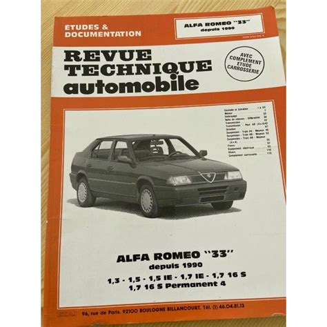 Revue Technique Automobile ALFA ROMEO 33 DEPUIS 1990